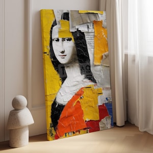 Modern Mona Lisa Collage Canvas Print - Unique Art Piece for Home Decor, contemporary street art • Mona Lisa 4