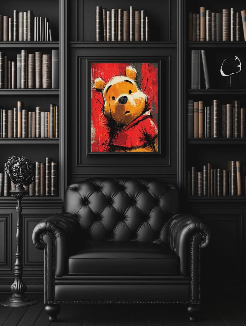 Modern Pooh Graphics Winnie the Pooh Poster Art Print, Large Wall Decor Bold Colors Modern ...