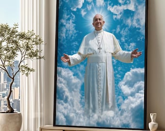 Pope Francis Art Print, Religious and Catholic Gift, Large Wall Art