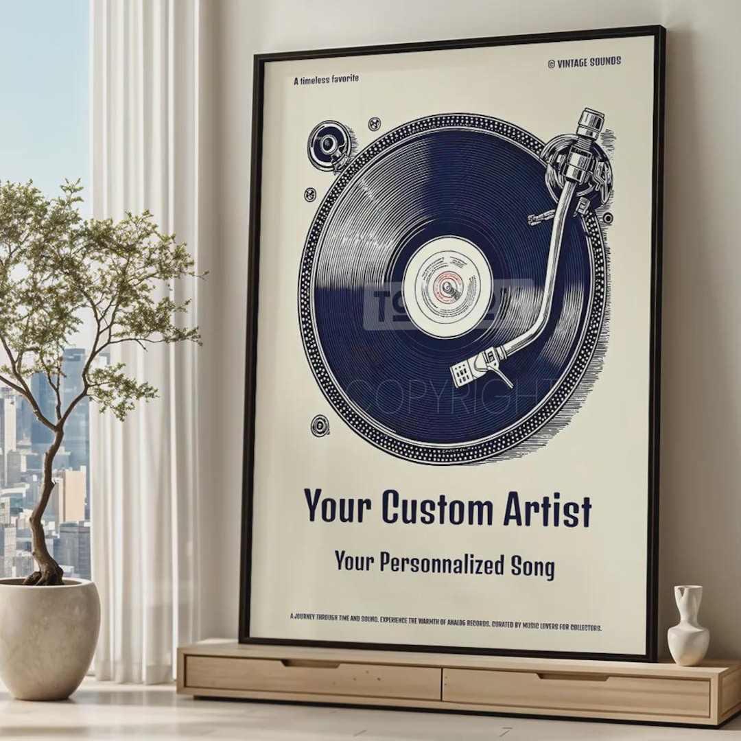 Custom Vinyl Record Poster, Personalized Song Art, Retro Music Print - Etsy