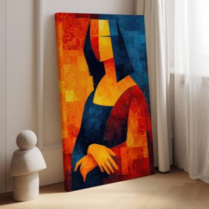 Moderne Mona Lisa Leinwand Kunstdruck – Leonardo Da Vinci Porträt neu interpretiert – Modernes Dekor • Mona Lisa 1