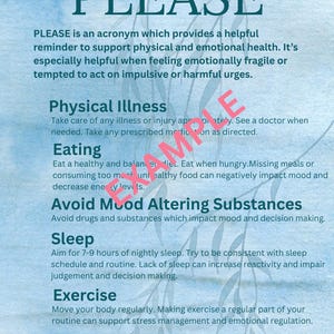 DBT - PLEASE Skill Printable