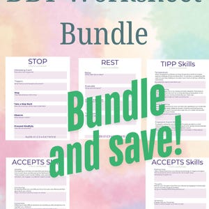 DBT Distress tolerance worksheet bundle