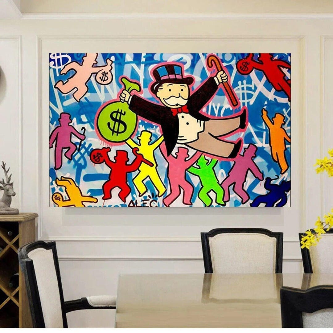Alec Monopoly Money Art Graffiti Mr Monopoly Canvas Wall Art Pictures ...