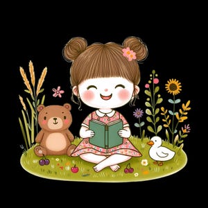 Teddy bear girl cartoon, girl bear Svg, animals clipart, Png, Sublimation Designs,Nursery prints, animal prints, gift