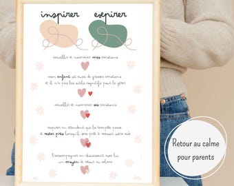 Poster terugkeer naar rust, emotiemanagement, hulpmiddel, middel, stap, hulp, onderwijs, leren, kind, gezin