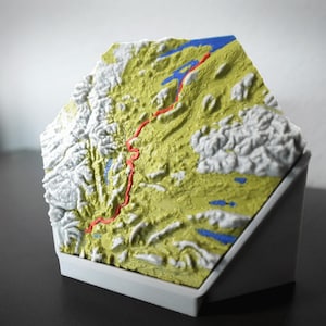 Votre piste Strava/Komoot comme décoration - carte miniature 3D avec profil d'élévation