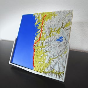 Mini 3D Komoot/Strava Karte | Rechteck | Wandern | Radtour | Personalisierte Tour