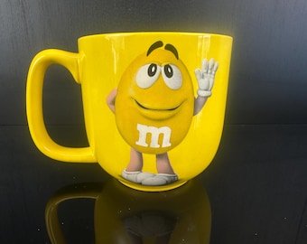 Vintage Selection of M&ms Candy 3D Green and Yellow Ceramic Coffee