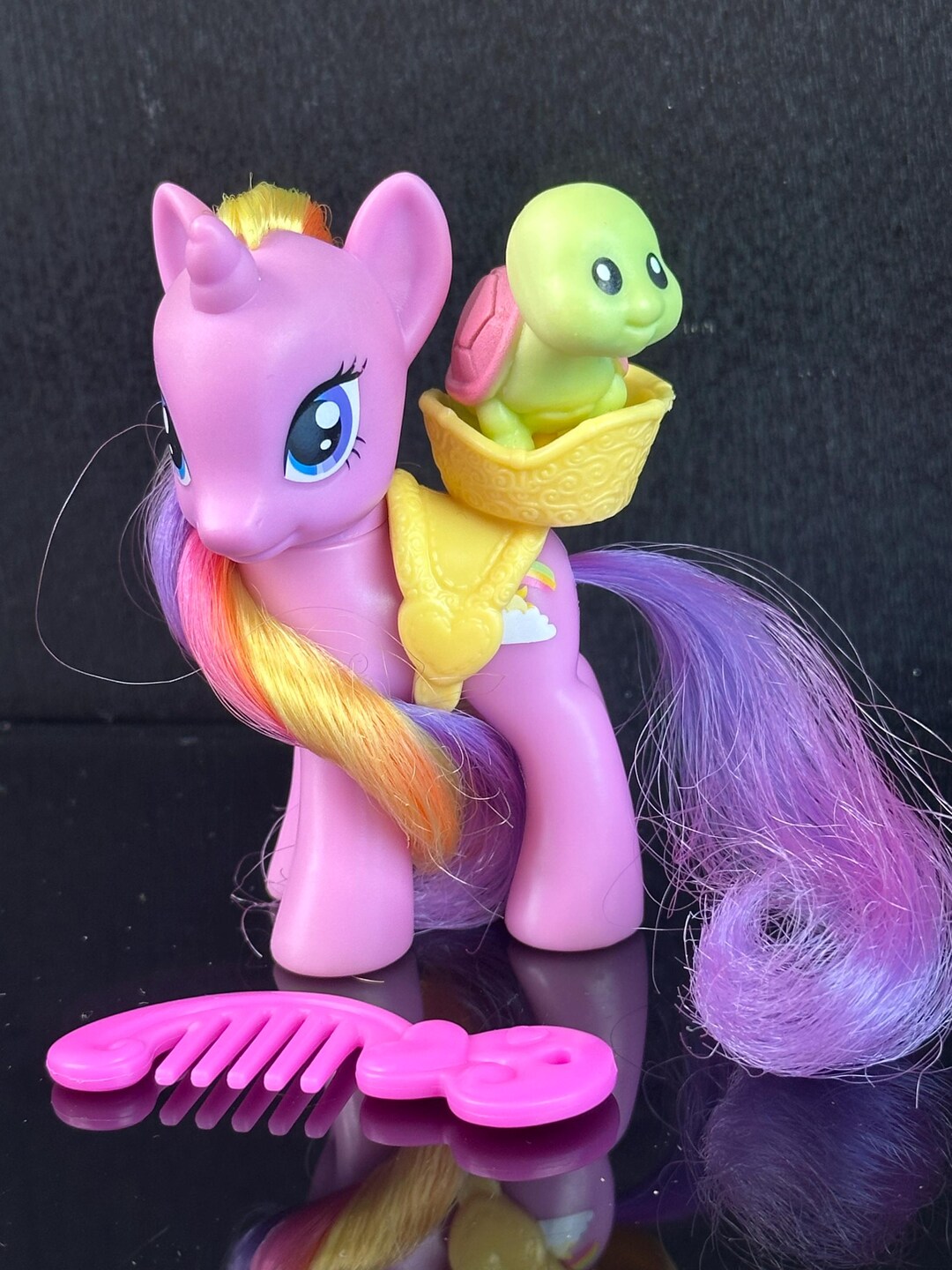 Mlp Using Comb Complete MLP G4 Rainbow Flash With Basket, Turtle, and Comb. *rare* My ...