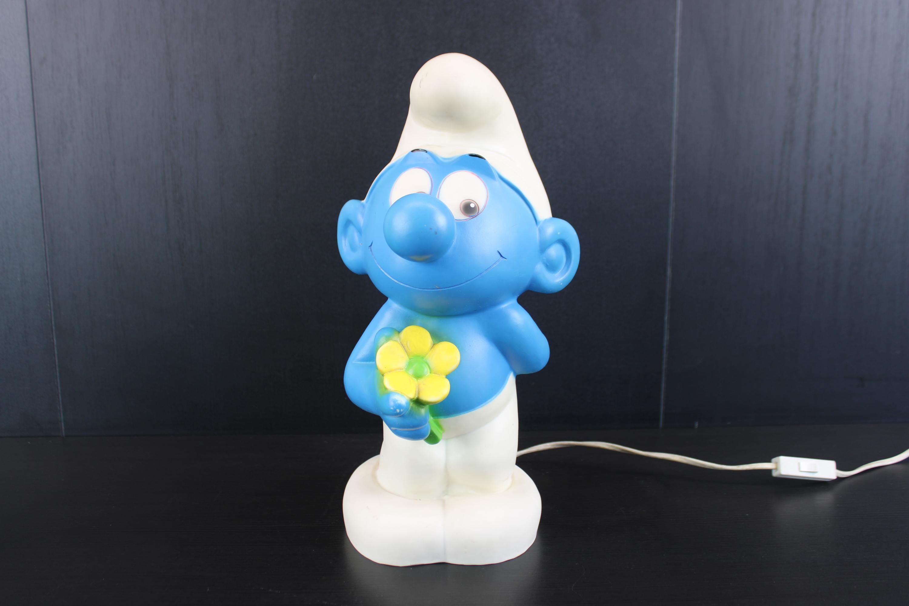 ビンテージ　スマーフ　ブリキテーブル2 smurf Vintage Smurf Lamp - Etsy