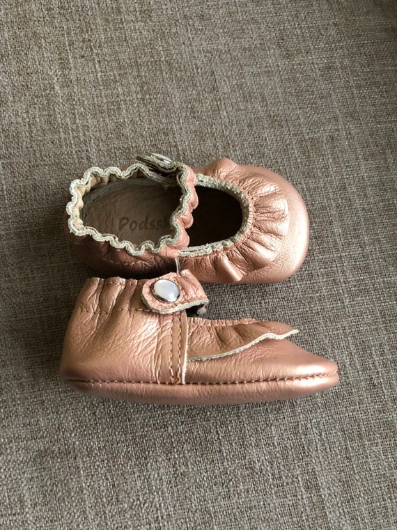 blush pink baby shoes