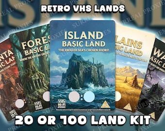 Retro VHS Basic Lands – 20 ou 100 cartes MTG