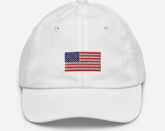 YOUTH American Flag kids baseball cap