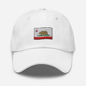 Gorra de papá bordada premium con la bandera del estado de California