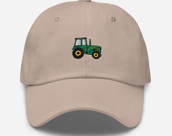 Green Tractor Premium Embroidered Dad Hat