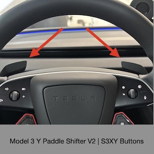 Palettes de changement de vitesse Tesla V2 - Magnétiques | Boîtier de bouton S3XY | Modèles 3 et Y