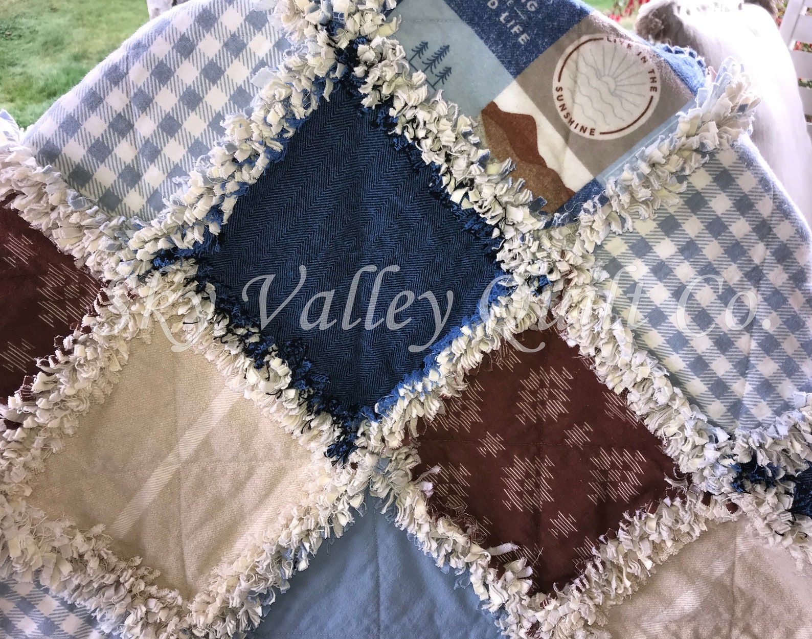 Pre Cut Rag Quilt KIT Mountains Southwestern Uplug Aztec Etsy