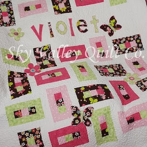 Flutterby Garden Quilt pattern ~PDF -made with one layer cake