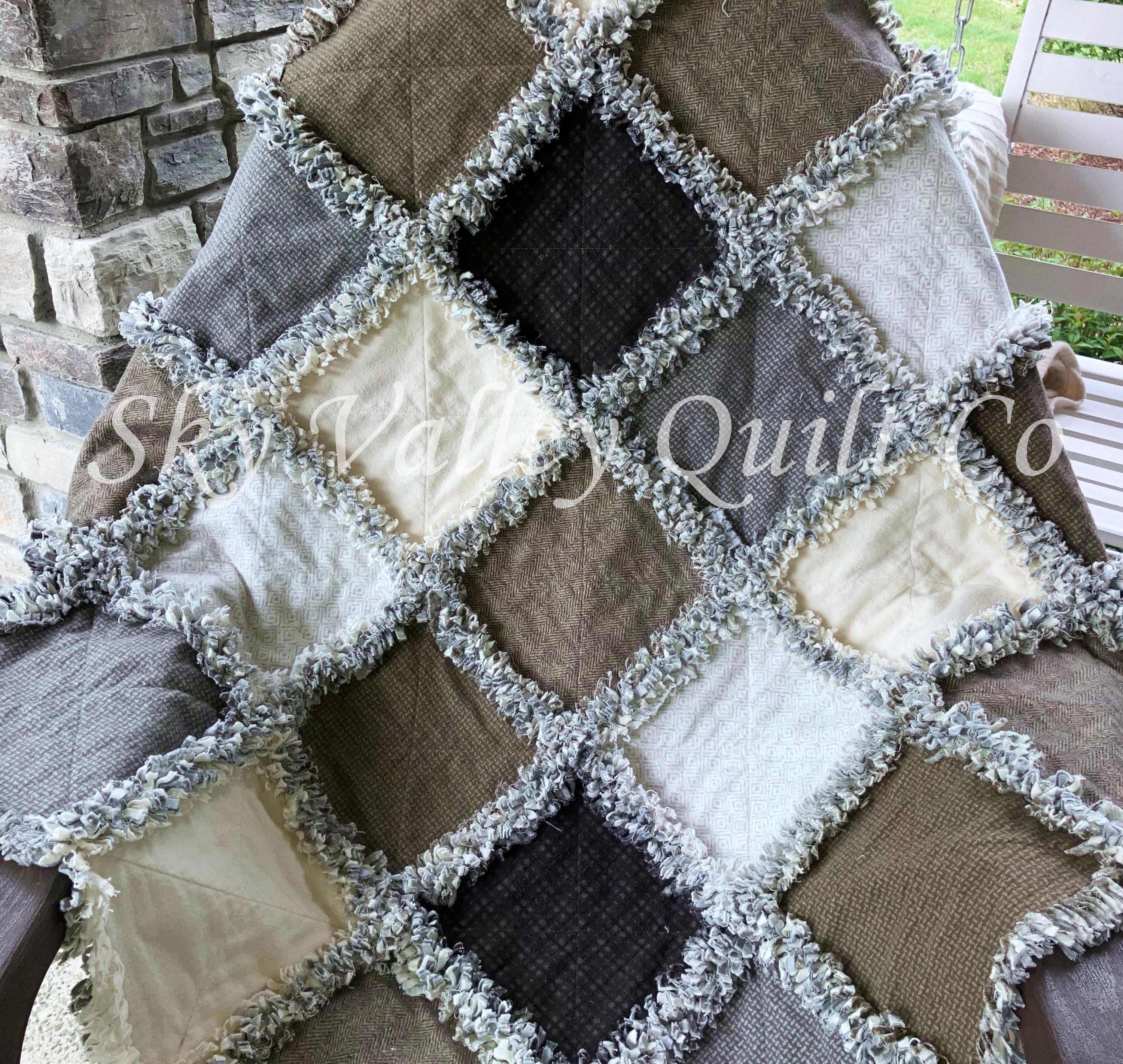 Pre Cut Rag Quilt KIT -maywood Studios Designer Flannels WOOLIES ...