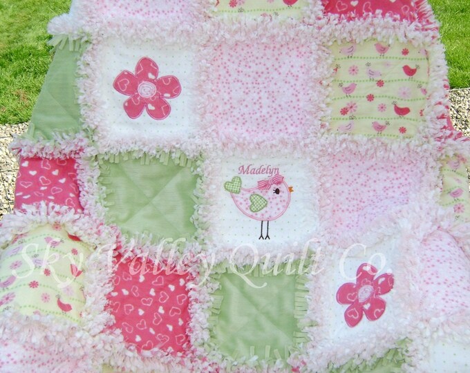 Prefringed Cut Rag Quilt KIT Baby Bird in Green Yellow and Etsy