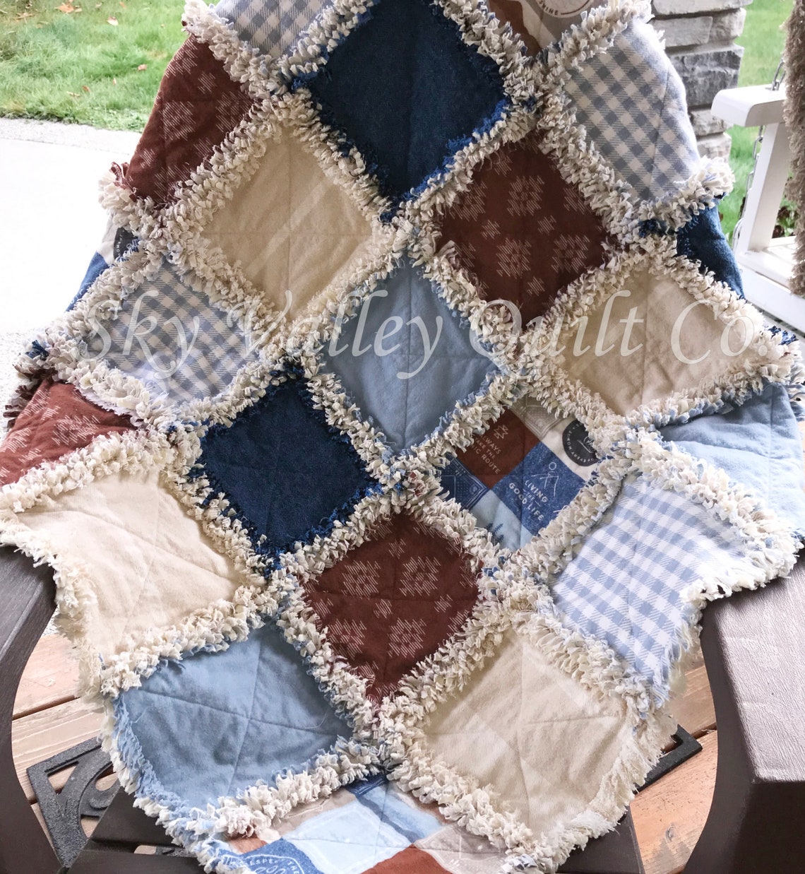 Pre Cut Rag Quilt KIT Mountains Southwestern Uplug Aztec Etsy