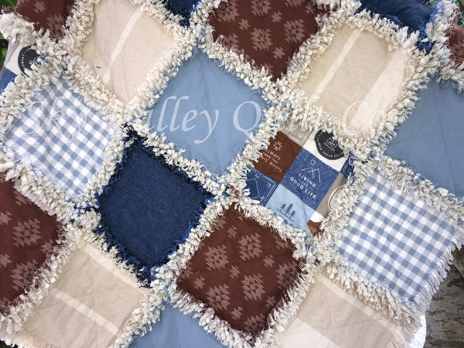 Pre Cut Rag Quilt KIT Mountains Southwestern Uplug Aztec Etsy