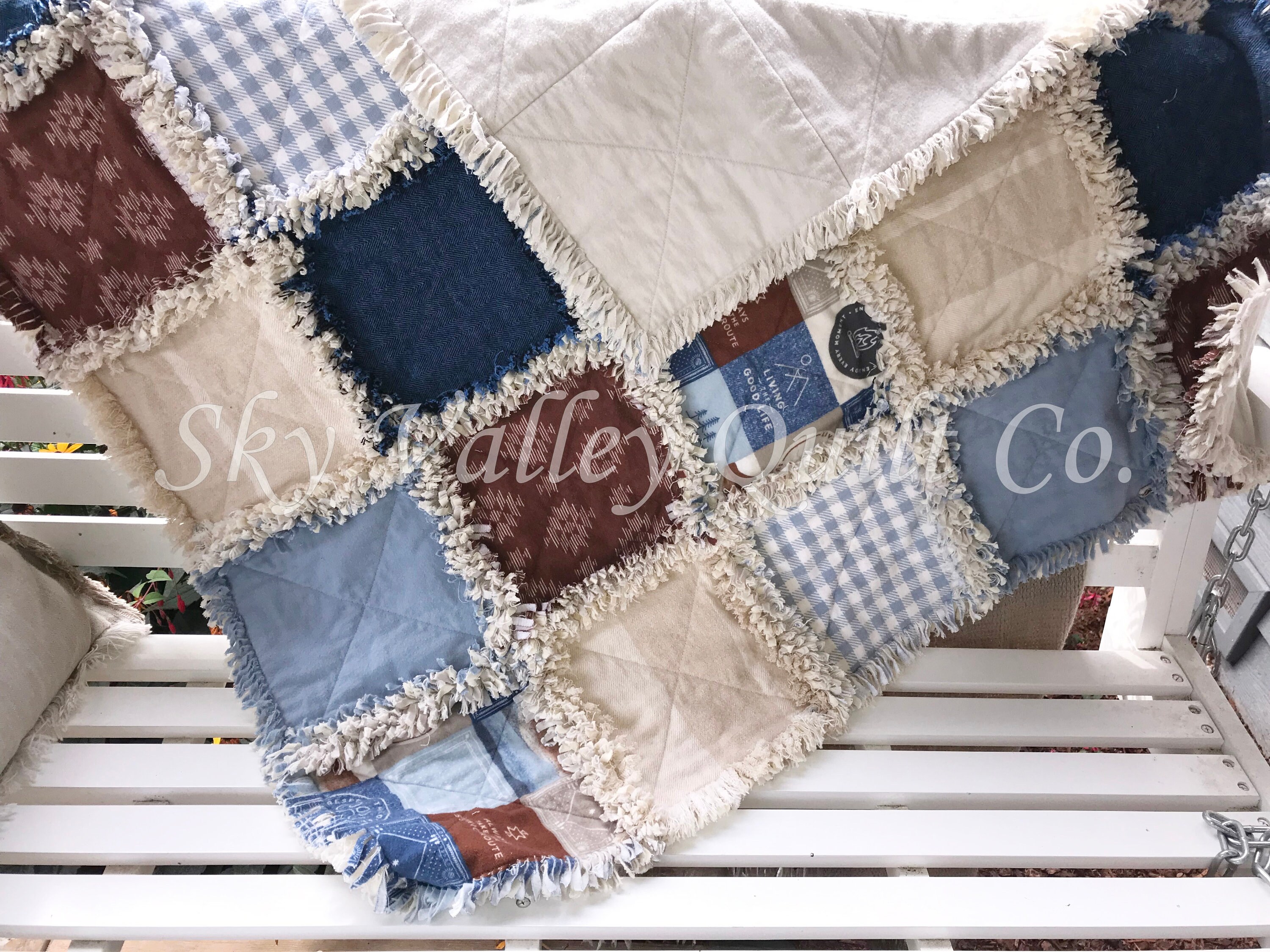 Pre Cut Rag Quilt KIT Mountains Southwestern Uplug Aztec Etsy