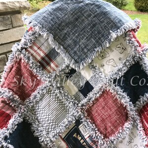 Pre CUT Rag Quilt KIT Summer USA Patriotic 4th of July Red - Etsy