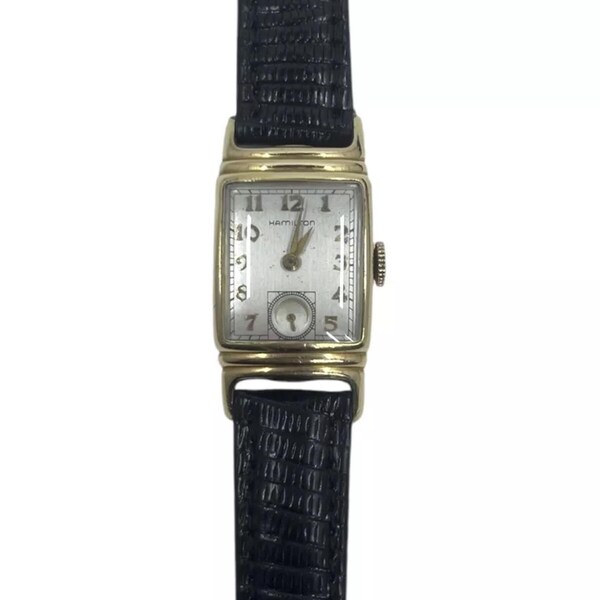 Vintage 1940 Hamilton 14k Gold Filled 21x31mm Arabic Numeral Watch