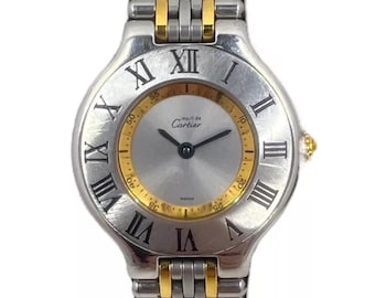 Cartier 27mm Must De 21 Bullet Link Quartz Watch Stainless Steel & 18k Gold