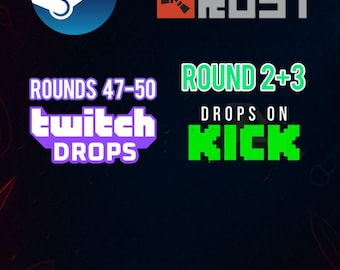 Rust Twitch Drops Skin Pack | Rounds 47-50, kick 2 and 3 (Fast Delivery)