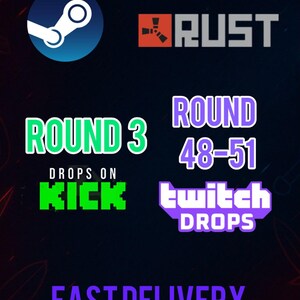 Rust Twitch Drops Skin Pack | Rounds 48-51, kick R 3 (Fast Delivery)