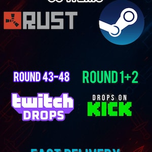 Paquete de aspectos Rust Twitch Drops / Rondas 43-48, 1-2 (Entrega rápida)