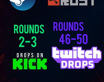 Rust Twitch Drops Skin Pack | Rounds 46-50, kick 2 and 3 (Fast Delivery)