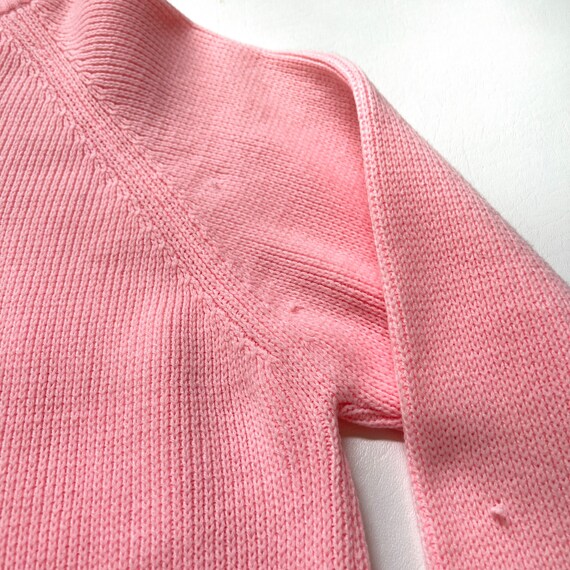 vintage 1960s cardigan sweater bubblegum pink gra… - image 5