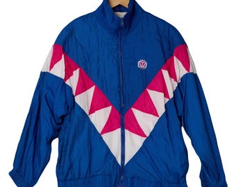 Vintage 90's Speedo® Blue and White Zip-up Windbreaker Jacket - Etsy