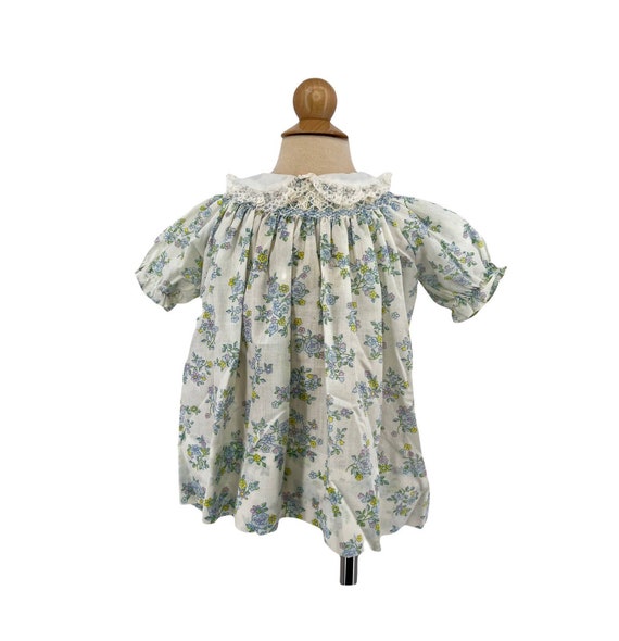 vintage 60s 70s baby girl floral dress Nannette