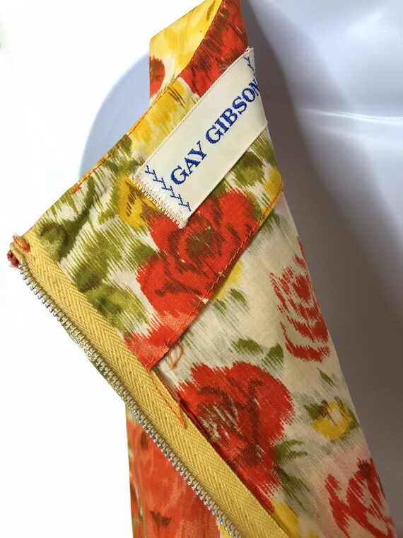 vintage 1960s floral drop waist dress 60s sleevel… - image 7