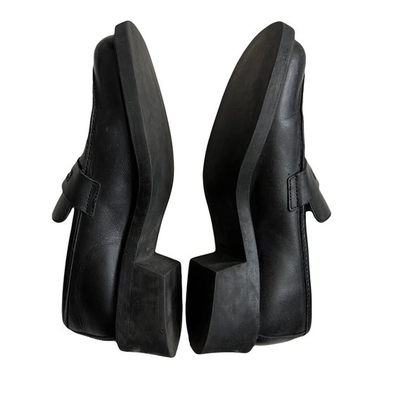 vintage 90s Y2K chunky heel leather loafers DKNY … - image 9