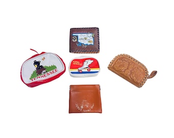 vintage 70s 80s kids coin purse pouch wallet lot