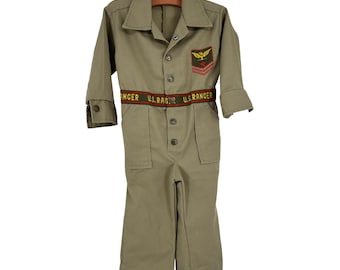 Vintage US Ranger Jumpsuit Kids Size 3T Military Coveralls Halloween Costume