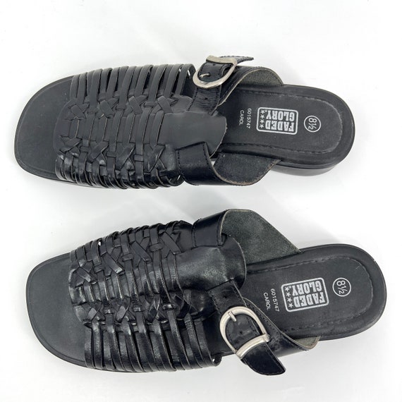 vintage Y2K woven leather sandals - image 2