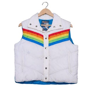 vintage 1970s ski vest Antler rainbow down 70s kelso
