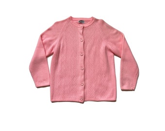 vintage 1960s cardigan sweater bubblegum pink granny sweater grannycore 60s