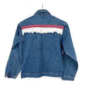 Vintage 80s denim jacket upcycled 1980s jean jacket by Silver Unicorn
