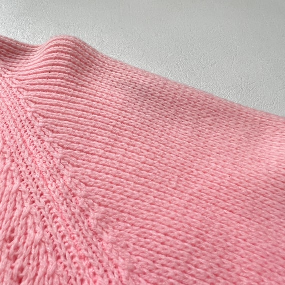 vintage 1960s cardigan sweater bubblegum pink gra… - image 6