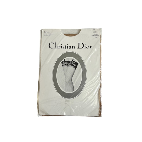 vintage Christian Dior stockings nylons sandalfoot French champagne unused new in package