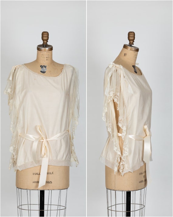 vintage 1920s ivory antique blouse