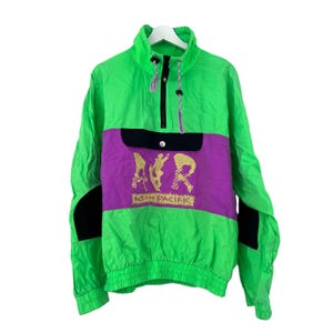 Vintage Ocean Pacific OP Windbreaker Neon 80s 1980s Skate Surf